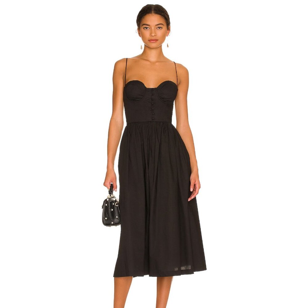 L'Academie Midi Dress in Black